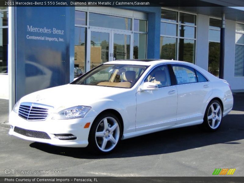 Diamond White Metallic / Cashmere/Savanah 2011 Mercedes-Benz S 550 Sedan