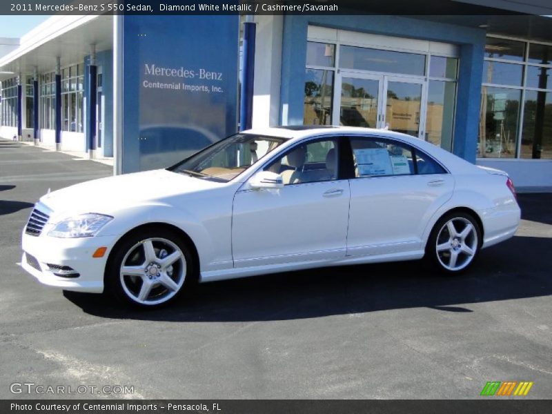 Diamond White Metallic / Cashmere/Savanah 2011 Mercedes-Benz S 550 Sedan