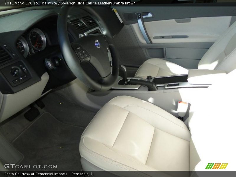 Ice White / Soverign Hide Calcite Leather/Umbra Brown 2011 Volvo C70 T5