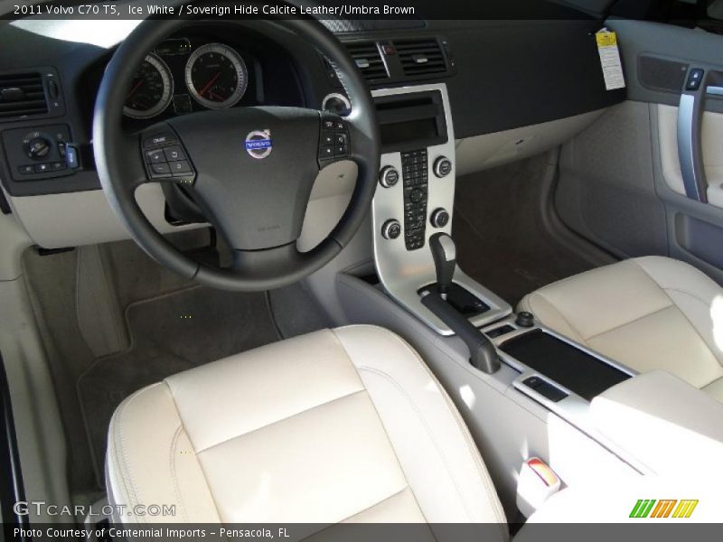 Ice White / Soverign Hide Calcite Leather/Umbra Brown 2011 Volvo C70 T5