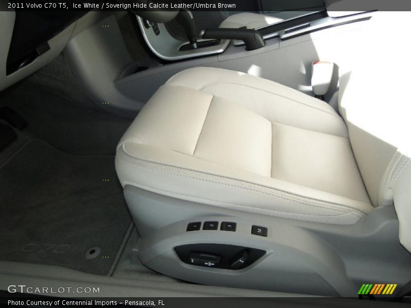 Ice White / Soverign Hide Calcite Leather/Umbra Brown 2011 Volvo C70 T5