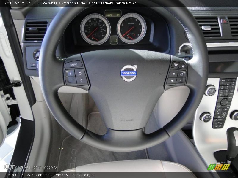 Ice White / Soverign Hide Calcite Leather/Umbra Brown 2011 Volvo C70 T5