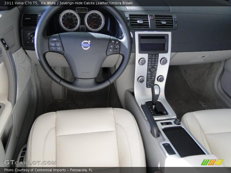 Ice White / Soverign Hide Calcite Leather/Umbra Brown 2011 Volvo C70 T5