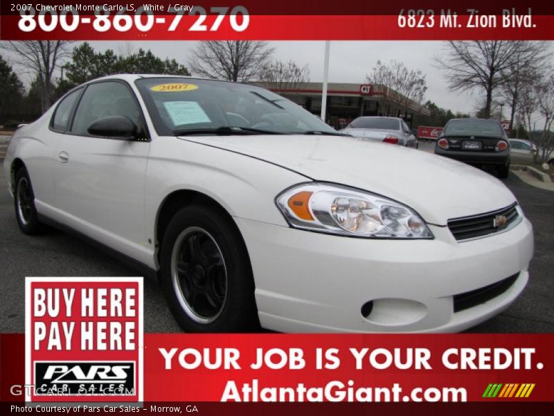 White / Gray 2007 Chevrolet Monte Carlo LS