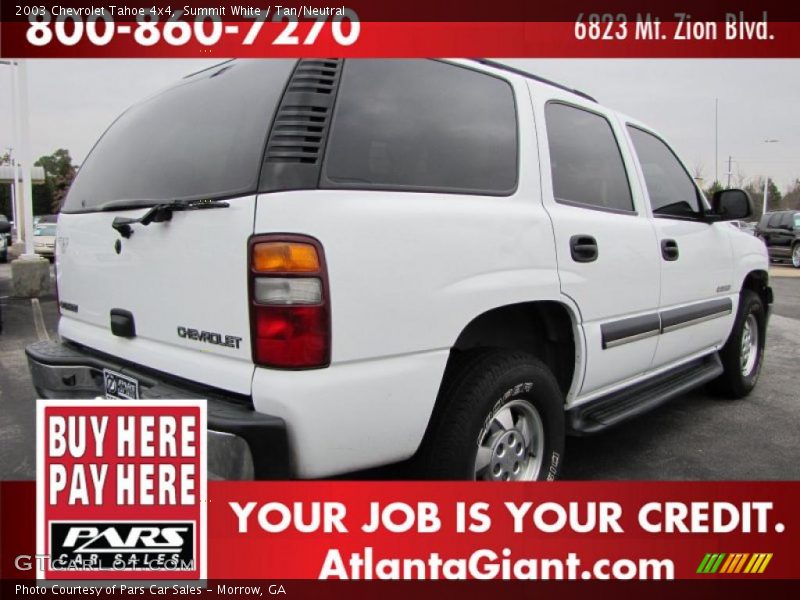Summit White / Tan/Neutral 2003 Chevrolet Tahoe 4x4