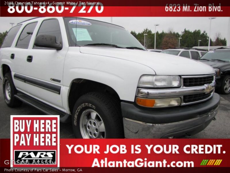 Summit White / Tan/Neutral 2003 Chevrolet Tahoe 4x4