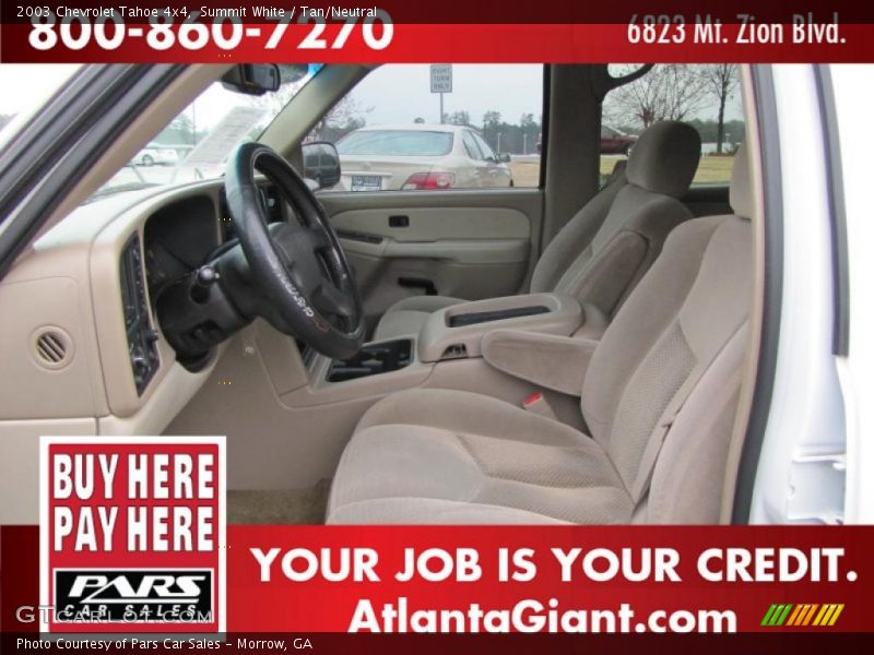 Summit White / Tan/Neutral 2003 Chevrolet Tahoe 4x4