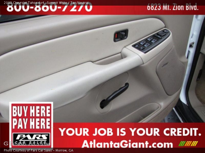 Summit White / Tan/Neutral 2003 Chevrolet Tahoe 4x4