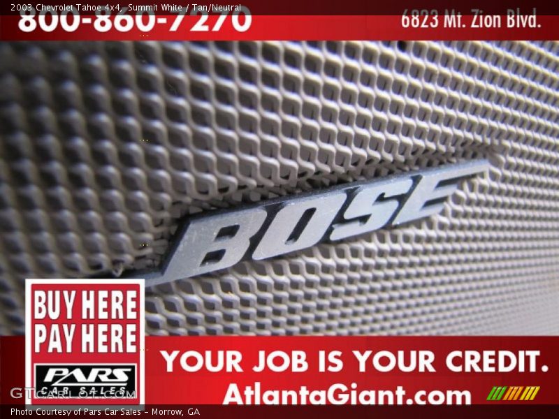 Summit White / Tan/Neutral 2003 Chevrolet Tahoe 4x4