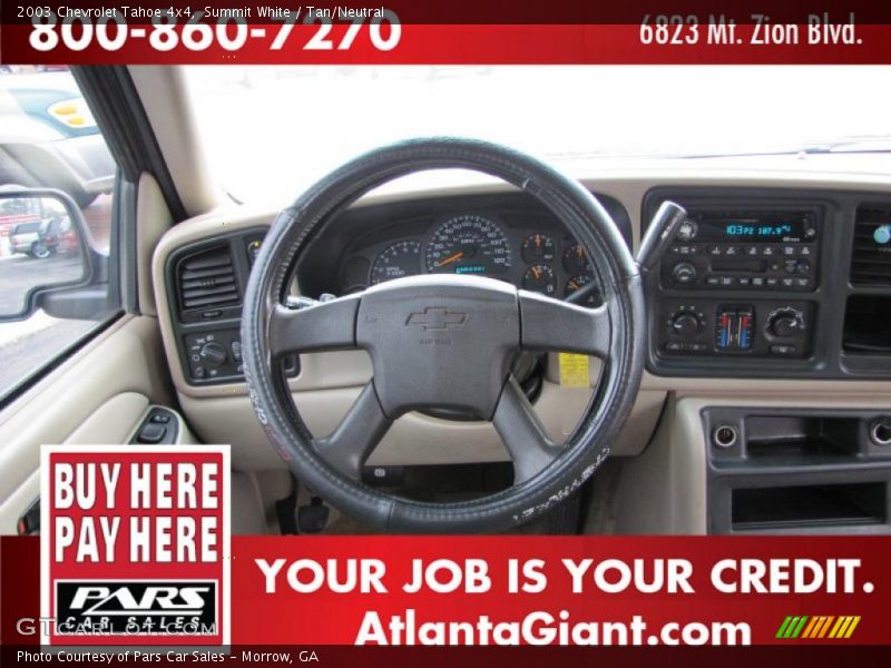 Summit White / Tan/Neutral 2003 Chevrolet Tahoe 4x4