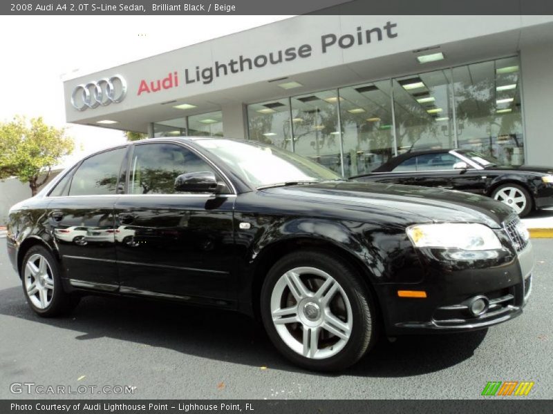 Brilliant Black / Beige 2008 Audi A4 2.0T S-Line Sedan