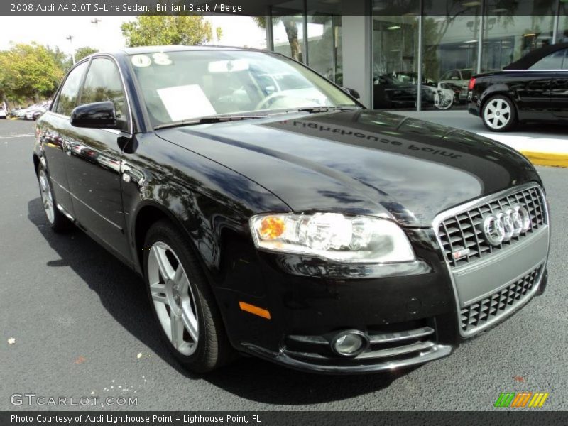 Brilliant Black / Beige 2008 Audi A4 2.0T S-Line Sedan