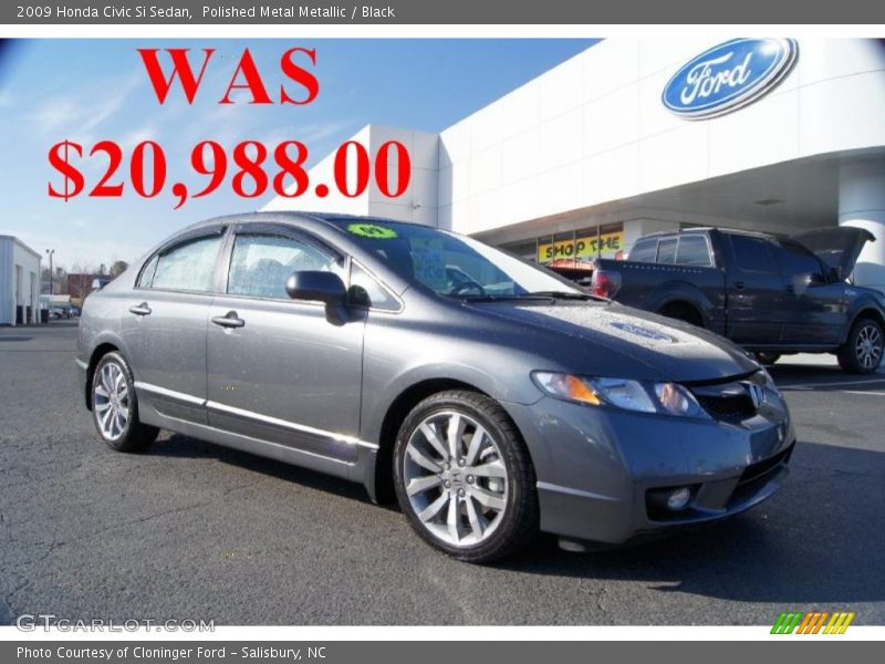 Polished Metal Metallic / Black 2009 Honda Civic Si Sedan