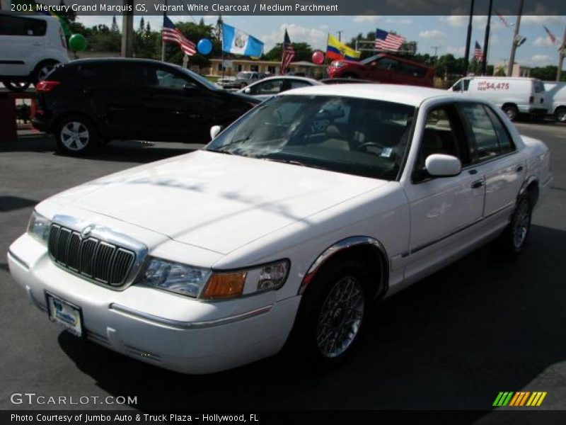 Vibrant White Clearcoat / Medium Parchment 2001 Mercury Grand Marquis GS