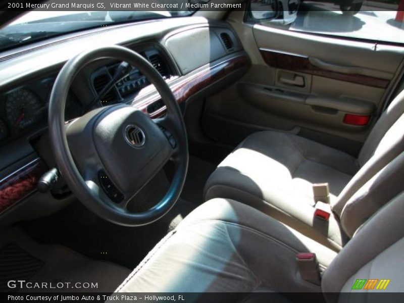 Vibrant White Clearcoat / Medium Parchment 2001 Mercury Grand Marquis GS