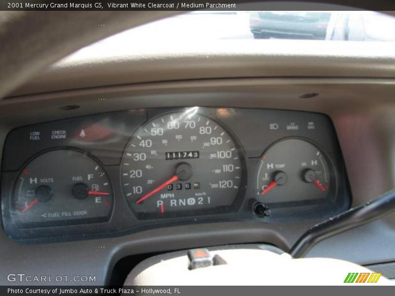 Vibrant White Clearcoat / Medium Parchment 2001 Mercury Grand Marquis GS
