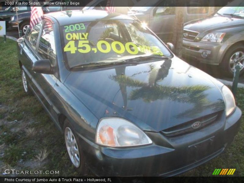 Willow Green / Beige 2003 Kia Rio Sedan