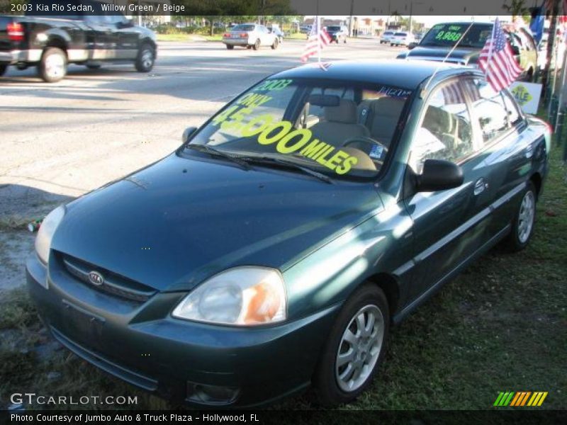 Willow Green / Beige 2003 Kia Rio Sedan