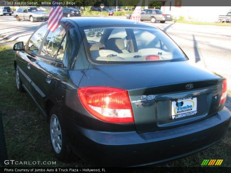 Willow Green / Beige 2003 Kia Rio Sedan