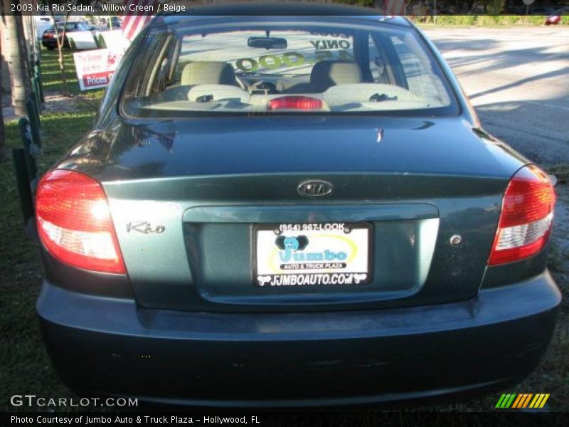 Willow Green / Beige 2003 Kia Rio Sedan