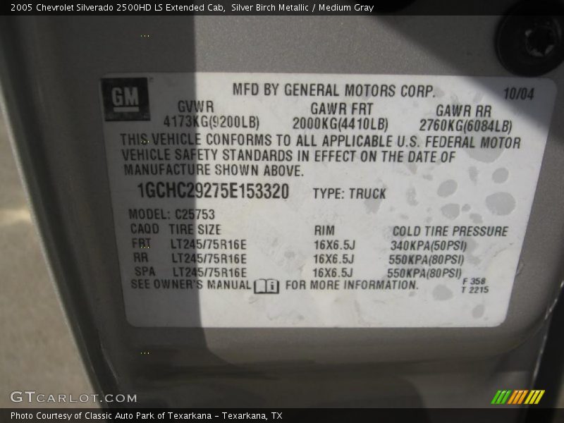 Silver Birch Metallic / Medium Gray 2005 Chevrolet Silverado 2500HD LS Extended Cab