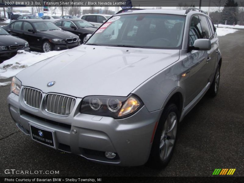 Titanium Silver Metallic / Black Nevada Leather 2007 BMW X3 3.0si