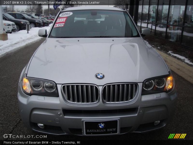 Titanium Silver Metallic / Black Nevada Leather 2007 BMW X3 3.0si