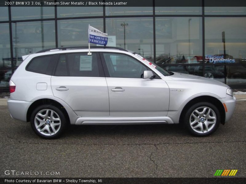 Titanium Silver Metallic / Black Nevada Leather 2007 BMW X3 3.0si