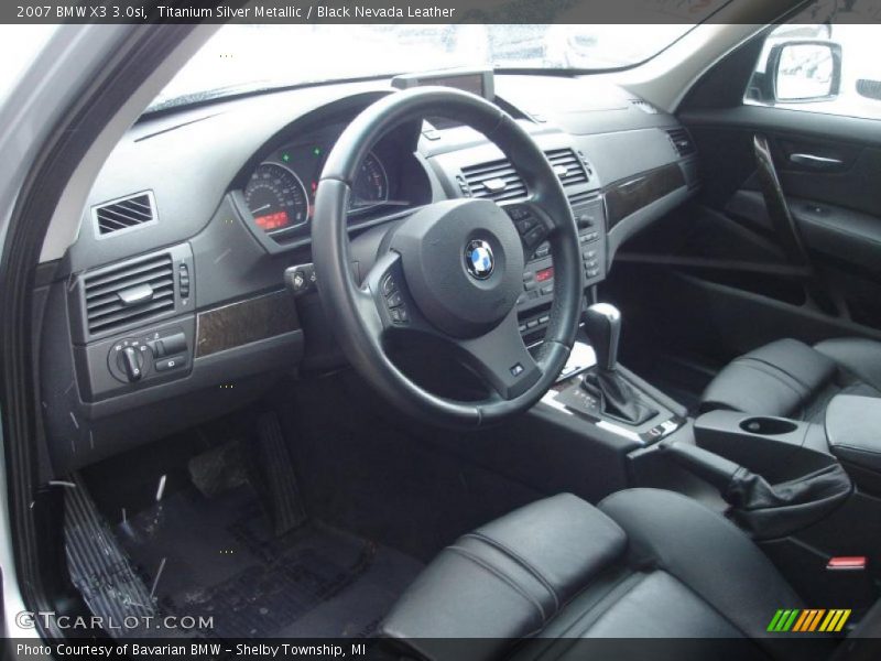 Titanium Silver Metallic / Black Nevada Leather 2007 BMW X3 3.0si