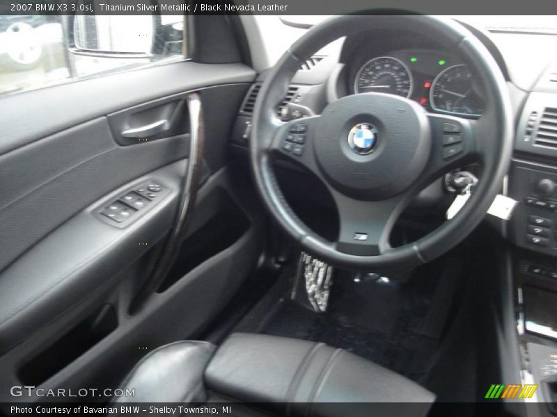 Titanium Silver Metallic / Black Nevada Leather 2007 BMW X3 3.0si