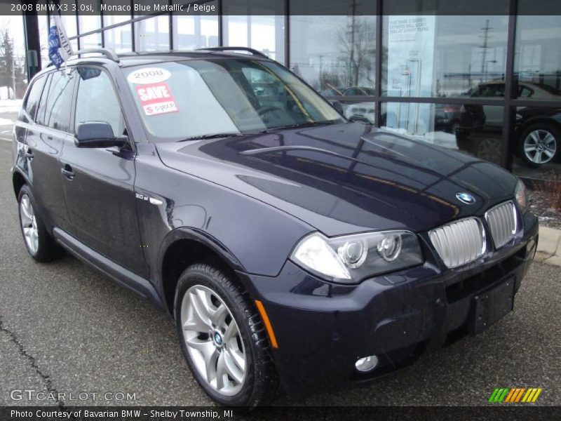 Monaco Blue Metallic / Beige 2008 BMW X3 3.0si