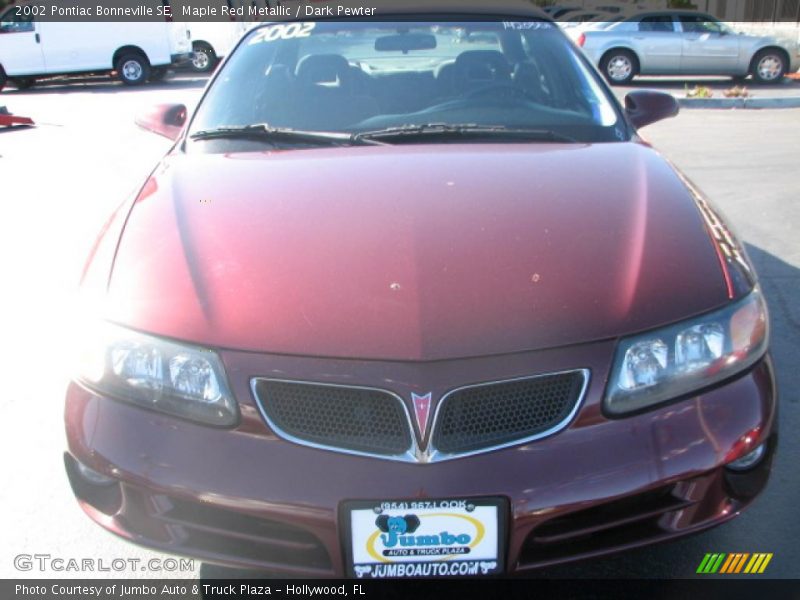 Maple Red Metallic / Dark Pewter 2002 Pontiac Bonneville SE