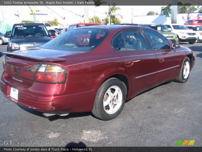 Maple Red Metallic / Dark Pewter 2002 Pontiac Bonneville SE