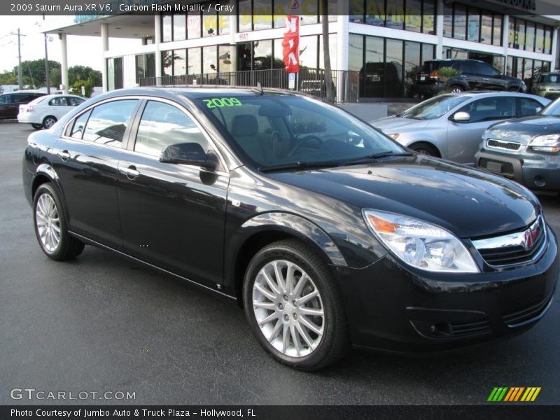 Carbon Flash Metallic / Gray 2009 Saturn Aura XR V6