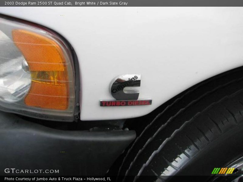 Bright White / Dark Slate Gray 2003 Dodge Ram 2500 ST Quad Cab
