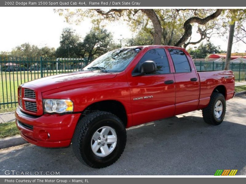 Flame Red / Dark Slate Gray 2002 Dodge Ram 1500 Sport Quad Cab 4x4