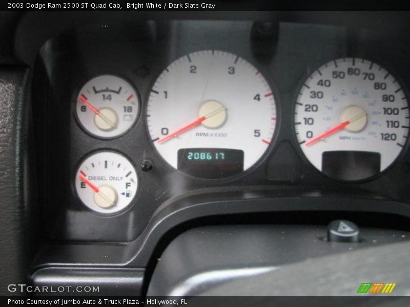 Bright White / Dark Slate Gray 2003 Dodge Ram 2500 ST Quad Cab