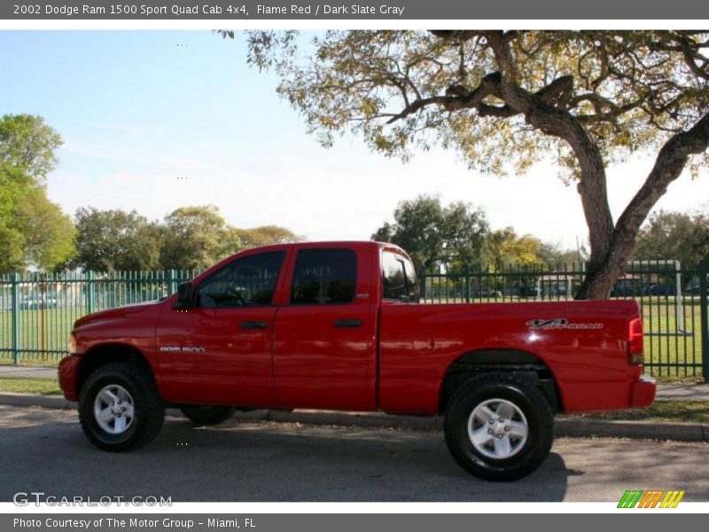 Flame Red / Dark Slate Gray 2002 Dodge Ram 1500 Sport Quad Cab 4x4