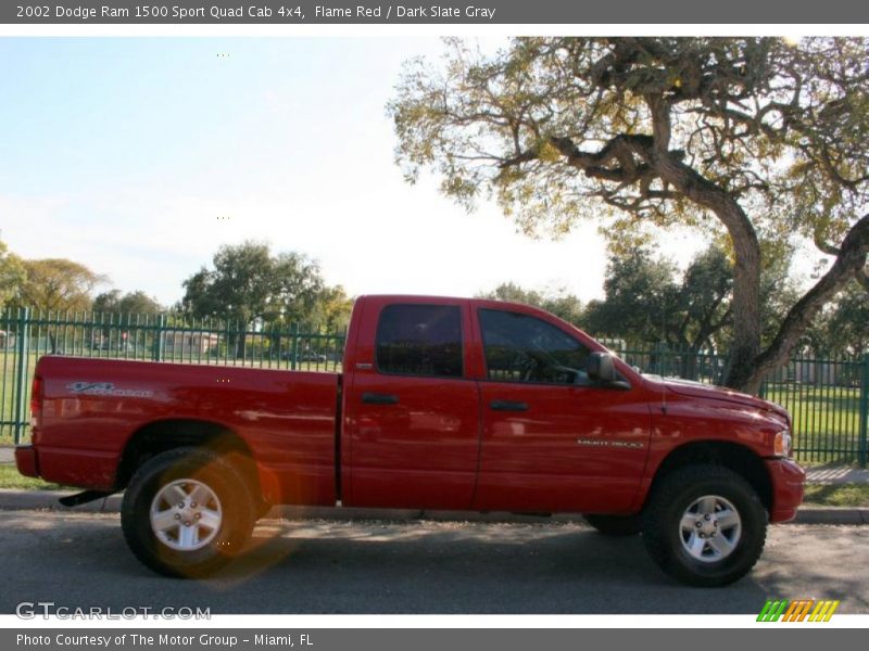 Flame Red / Dark Slate Gray 2002 Dodge Ram 1500 Sport Quad Cab 4x4
