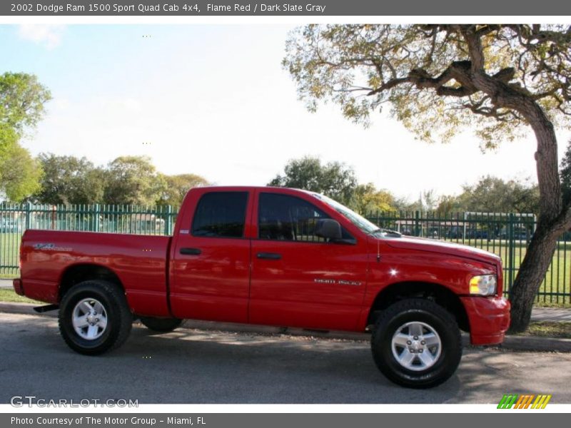 Flame Red / Dark Slate Gray 2002 Dodge Ram 1500 Sport Quad Cab 4x4