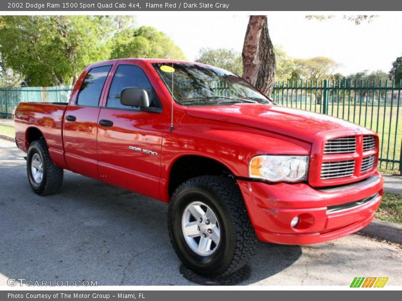Flame Red / Dark Slate Gray 2002 Dodge Ram 1500 Sport Quad Cab 4x4