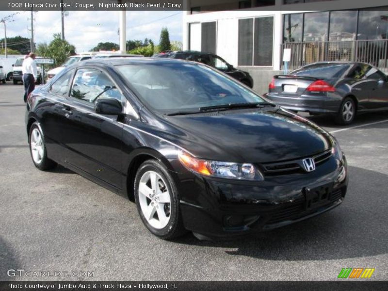 Nighthawk Black Pearl / Gray 2008 Honda Civic EX-L Coupe