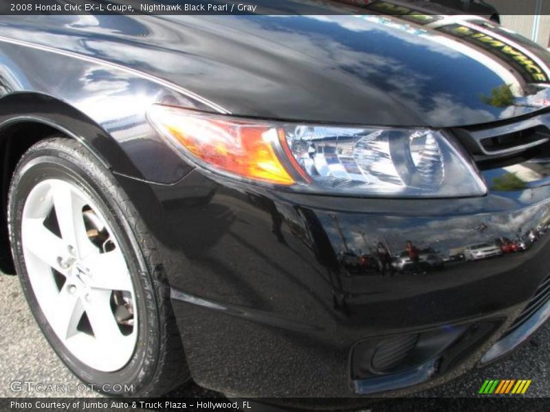 Nighthawk Black Pearl / Gray 2008 Honda Civic EX-L Coupe