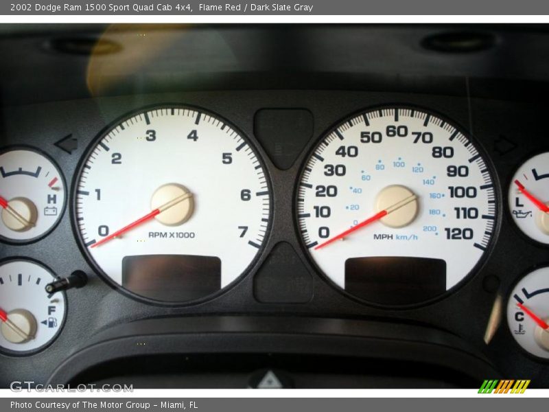 Flame Red / Dark Slate Gray 2002 Dodge Ram 1500 Sport Quad Cab 4x4