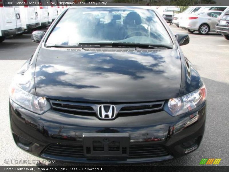 Nighthawk Black Pearl / Gray 2008 Honda Civic EX-L Coupe