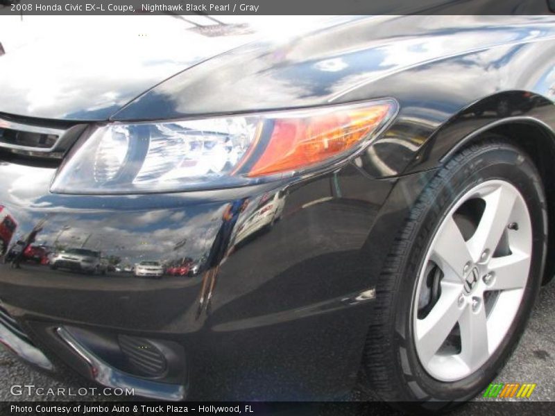 Nighthawk Black Pearl / Gray 2008 Honda Civic EX-L Coupe