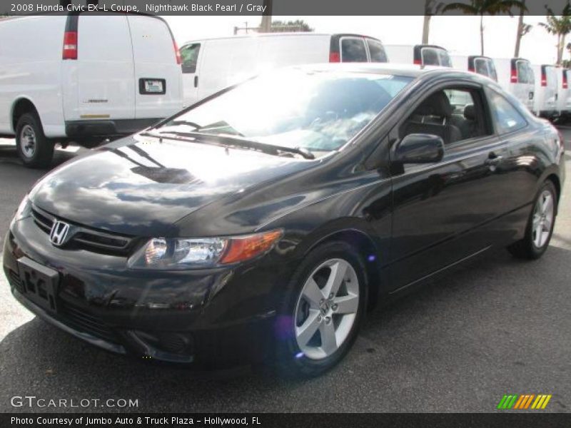 Nighthawk Black Pearl / Gray 2008 Honda Civic EX-L Coupe
