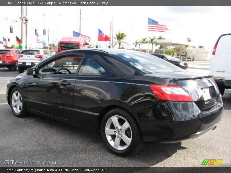 Nighthawk Black Pearl / Gray 2008 Honda Civic EX-L Coupe