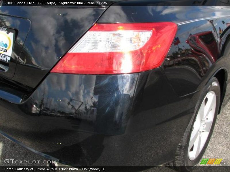Nighthawk Black Pearl / Gray 2008 Honda Civic EX-L Coupe