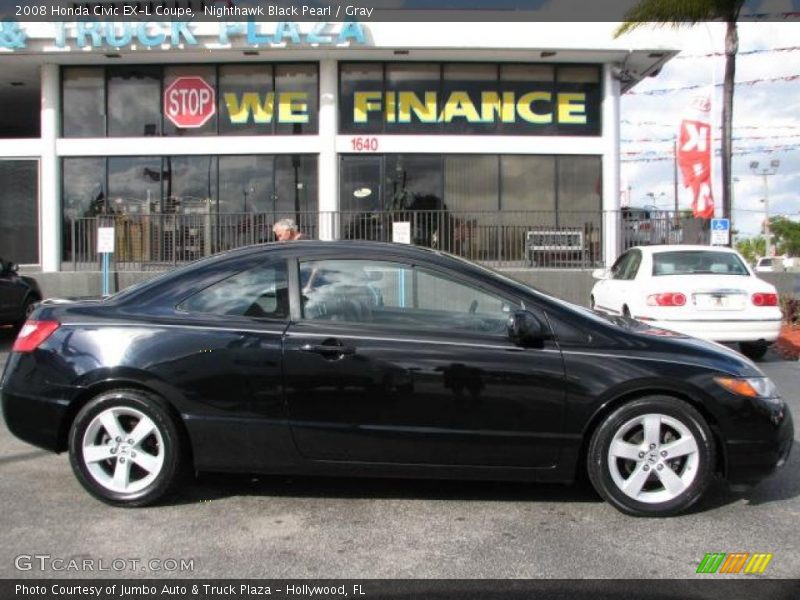 Nighthawk Black Pearl / Gray 2008 Honda Civic EX-L Coupe